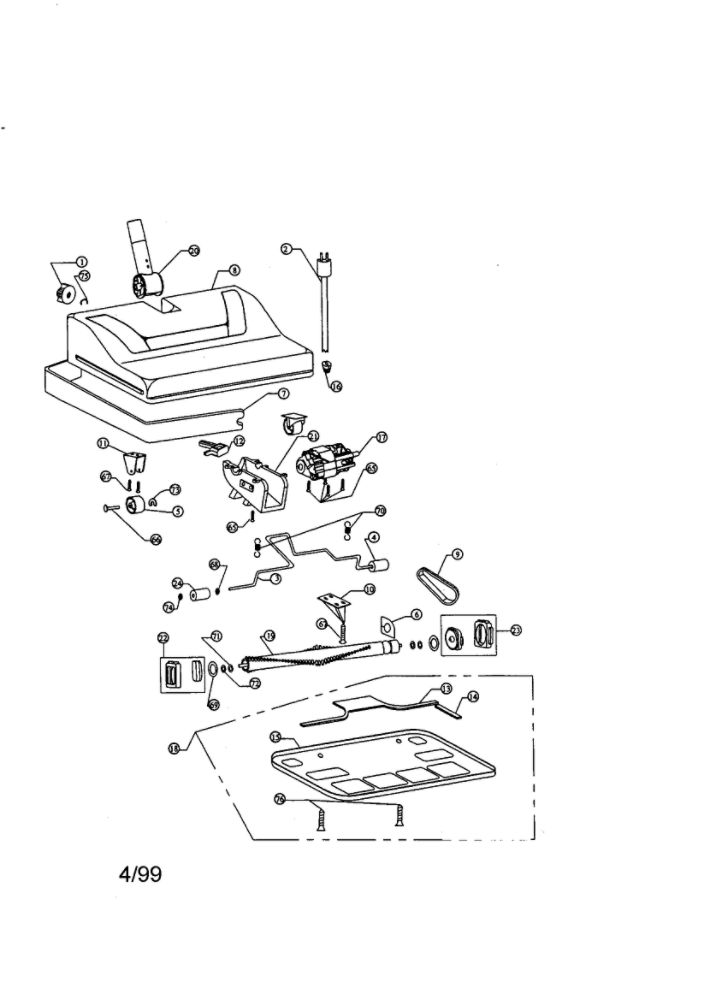 Power Nozzle Diagram and Parts List for 4250-POWERNOZZLE  Dirt Devil Canister Vacuum